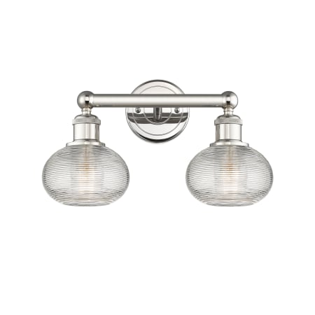 A large image of the Innovations Lighting 616-2W 9 15 Ithaca Vanity Polished Nickel