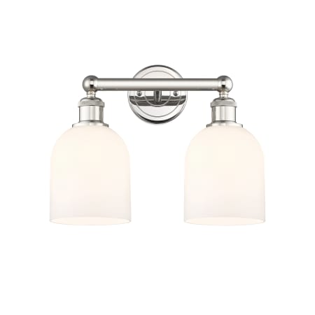 A large image of the Innovations Lighting 616-2W 12 15 Bella Vanity Polished Nickel / Glossy White