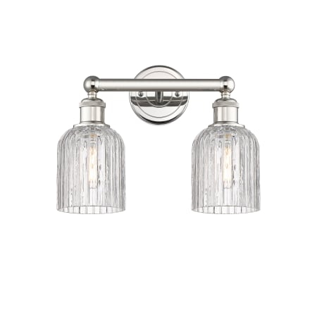 A large image of the Innovations Lighting 616-2W 11 14 Bridal Veil Vanity Polished Nickel