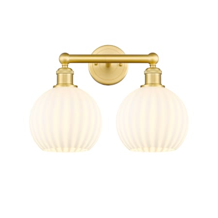 A large image of the Innovations Lighting 616-2W 12 17 White Venetian Vanity Satin Gold