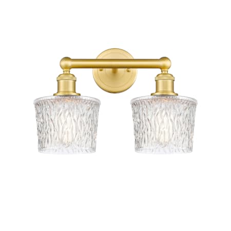 A large image of the Innovations Lighting 616-2W-11-16 Niagra Vanity Satin Gold / Clear