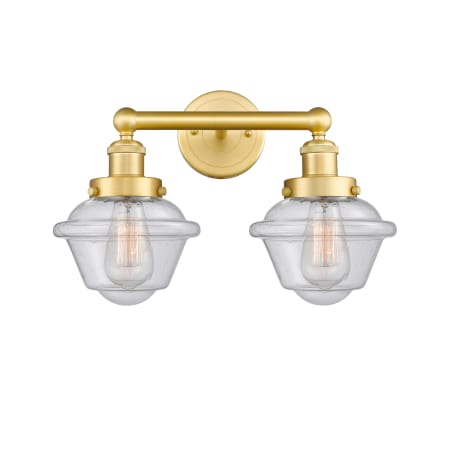 A large image of the Innovations Lighting 616-2W-10-16 Oxford Vanity Satin Gold / Seedy