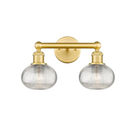 A large image of the Innovations Lighting 616-2W 9 15 Ithaca Vanity Satin Gold