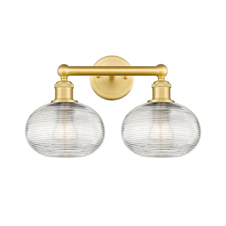 A large image of the Innovations Lighting 616-2W 11 17 Ithaca Vanity Satin Gold