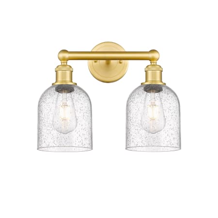 A large image of the Innovations Lighting 616-2W 12 15 Bella Vanity Satin Gold / Seedy