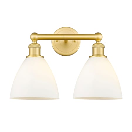 A large image of the Innovations Lighting 616-2W-12-17 Bristol Vanity Satin Gold / Matte White