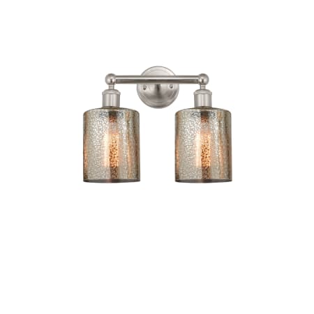 A large image of the Innovations Lighting 616-2W-12-14 Cobbleskill Vanity Brushed Satin Nickel / Mercury