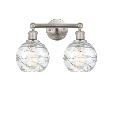 A large image of the Innovations Lighting 616-2W-11-15 Athens Vanity Brushed Satin Nickel / Clear Deco Swirl