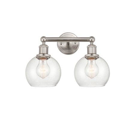 A large image of the Innovations Lighting 616-2W-11-15 Athens Vanity Brushed Satin Nickel / Seedy