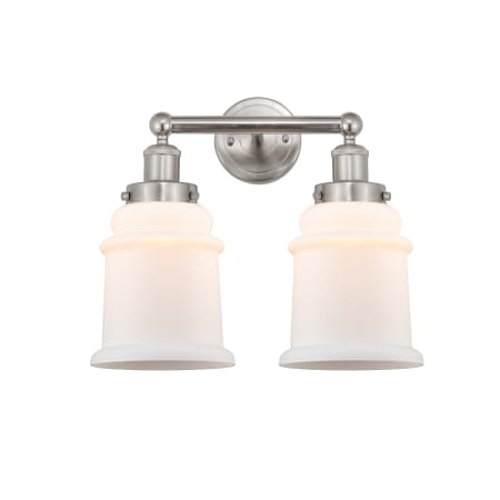 A large image of the Innovations Lighting 616-2W-13-15 Canton Vanity Brushed Satin Nickel / Matte White