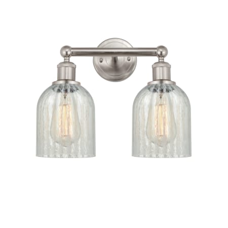 A large image of the Innovations Lighting 616-2W-12-14 Caledonia Vanity Brushed Satin Nickel / Mouchette