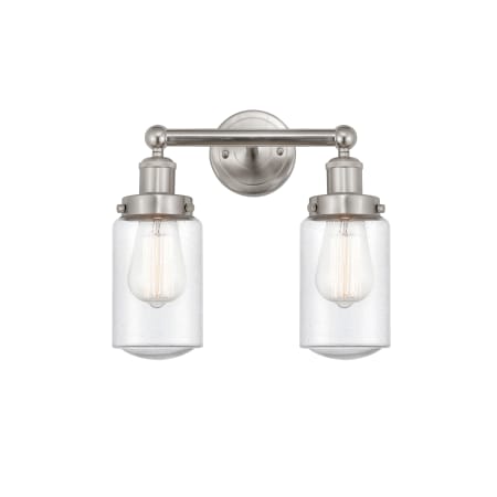 A large image of the Innovations Lighting 616-2W-10-16 Dover Vanity Brushed Satin Nickel / Seedy