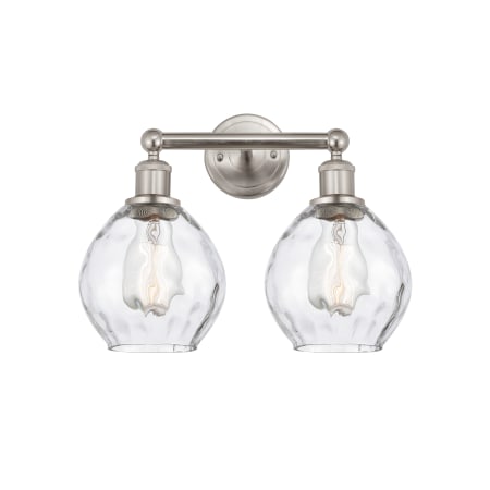 A large image of the Innovations Lighting 616-2W-11-15 Waverly Vanity Brushed Satin Nickel / Clear