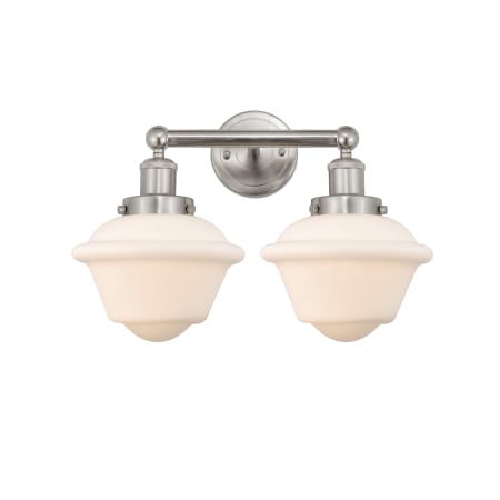 A large image of the Innovations Lighting 616-2W-10-16 Oxford Vanity Brushed Satin Nickel / Matte White