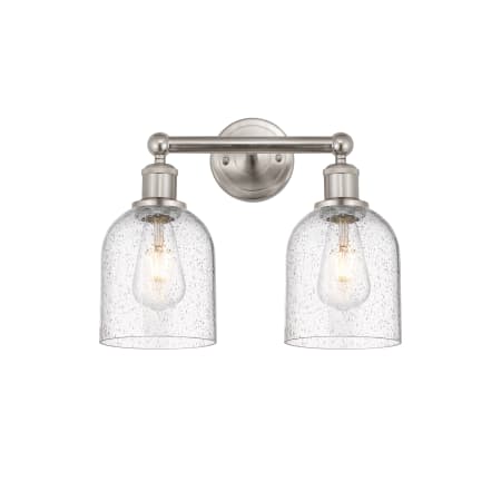 A large image of the Innovations Lighting 616-2W 12 15 Bella Vanity Brushed Satin Nickel / Seedy