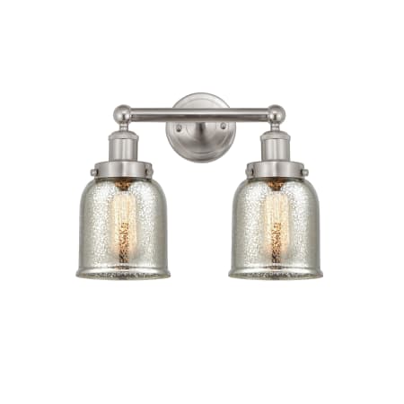 A large image of the Innovations Lighting 616-2W-10-16 Bell Vanity Brushed Satin Nickel / Mercury