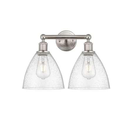 A large image of the Innovations Lighting 616-2W-12-17 Bristol Vanity Brushed Satin Nickel / Seedy