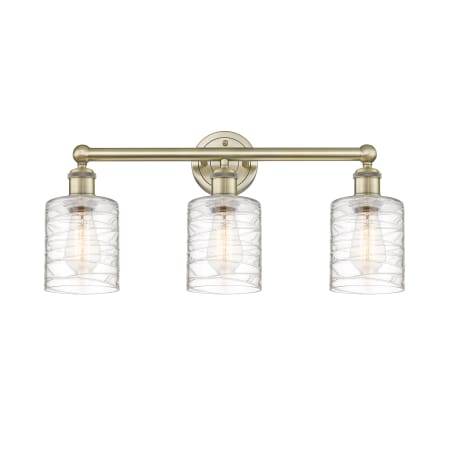 A large image of the Innovations Lighting 616-3W-12-23 Cobbleskill Vanity Alternate Image
