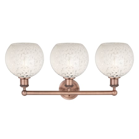 A large image of the Innovations Lighting 616-3W 12 26 White Mouchette Vanity Alternate Image