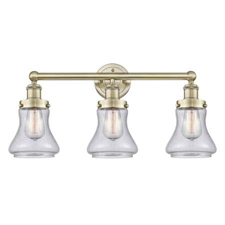 A large image of the Innovations Lighting 616-3W-10-25 Bellmont Vanity Antique Brass / Seedy