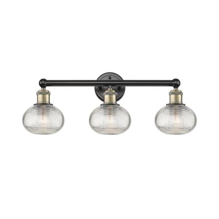 A large image of the Innovations Lighting 616-3W 9 24 Ithaca Vanity Black Antique Brass