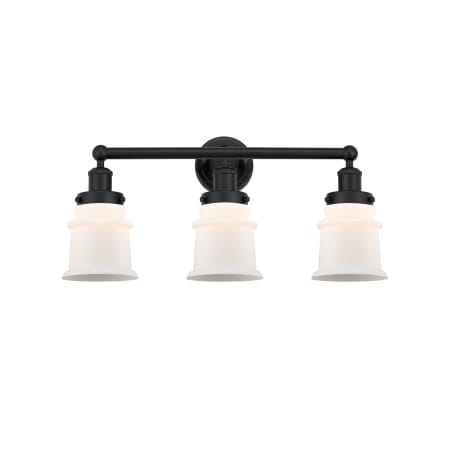 A large image of the Innovations Lighting 616-3W-11-23 Canton Vanity Matte Black / Matte White