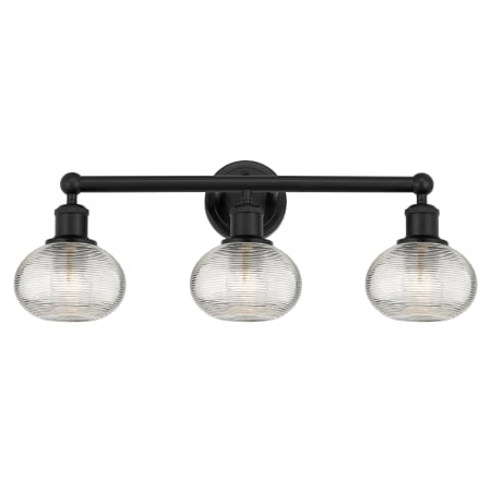 A large image of the Innovations Lighting 616-3W 9 24 Ithaca Vanity Matte Black