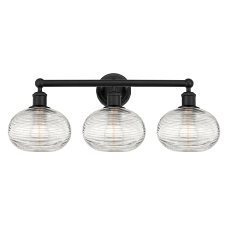 A large image of the Innovations Lighting 616-3W 11 26 Ithaca Vanity Matte Black