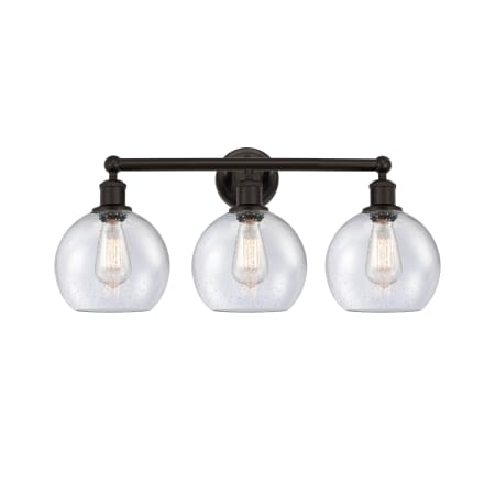 A large image of the Innovations Lighting 616-3W-13-26 Athens Vanity Oil Rubbed Bronze / Seedy