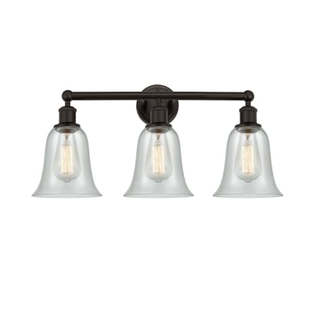 A large image of the Innovations Lighting 616-3W-14-24 Hanover Vanity Oil Rubbed Bronze / Fishnet