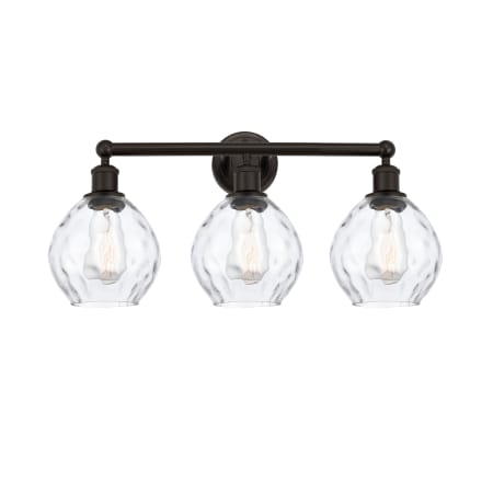 A large image of the Innovations Lighting 616-3W-11-24 Waverly Vanity Oil Rubbed Bronze / Clear