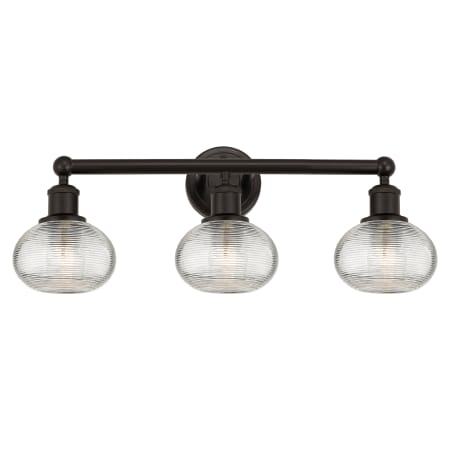 A large image of the Innovations Lighting 616-3W 9 24 Ithaca Vanity Oil Rubbed Bronze