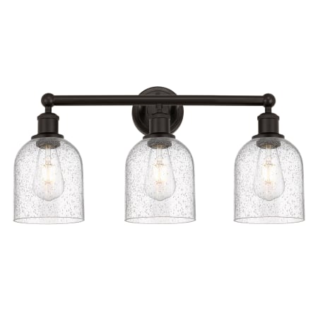 A large image of the Innovations Lighting 616-3W 12 24 Bella Vanity Oil Rubbed Bronze / Seedy