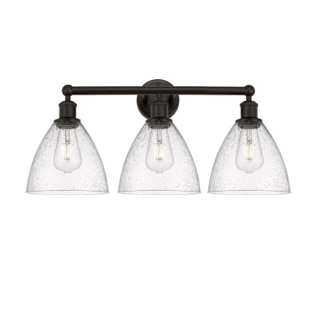 A large image of the Innovations Lighting 616-3W-12-26 Bristol Vanity Oil Rubbed Bronze / Seedy