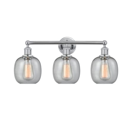 A large image of the Innovations Lighting 616-3W-12-24 Belfast Vanity Polished Chrome / Seedy