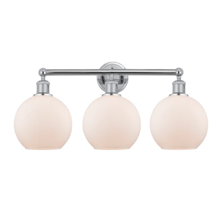 A large image of the Innovations Lighting 616-3W-13-26 Athens Vanity Polished Chrome / Matte White