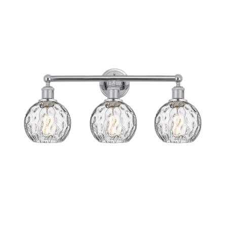 A large image of the Innovations Lighting 616-3W-11-24 Athens Vanity Polished Chrome / Clear Water Glass