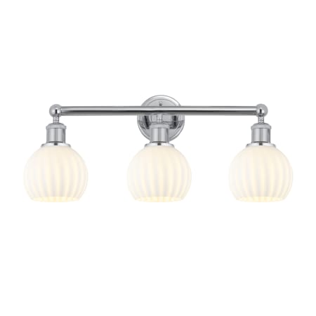 A large image of the Innovations Lighting 616-3W 10 24 White Venetian Vanity Polished Chrome