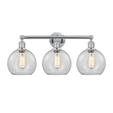 A large image of the Innovations Lighting 616-3W-13-26 Athens Vanity Polished Chrome / Clear