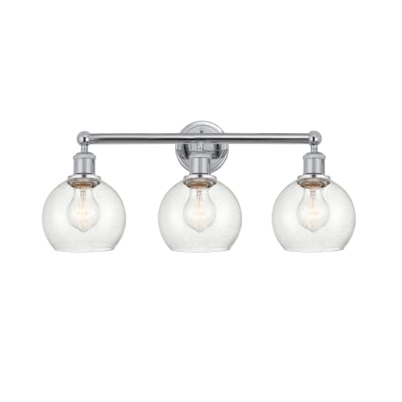 A large image of the Innovations Lighting 616-3W-11-24 Athens Vanity Polished Chrome / Seedy