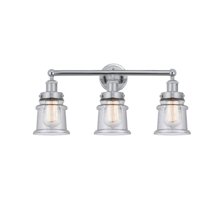 A large image of the Innovations Lighting 616-3W-11-23 Canton Vanity Polished Chrome / Seedy