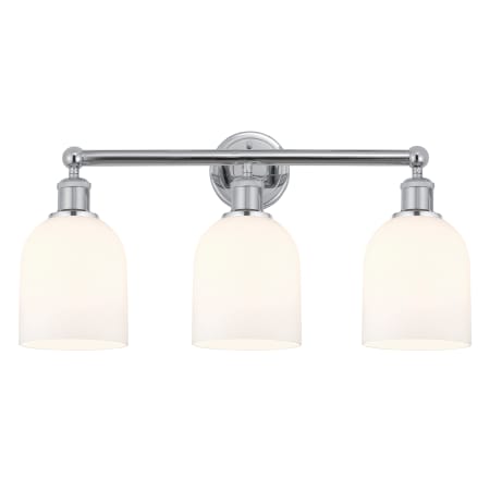 A large image of the Innovations Lighting 616-3W 12 24 Bella Vanity Polished Chrome / Glossy White