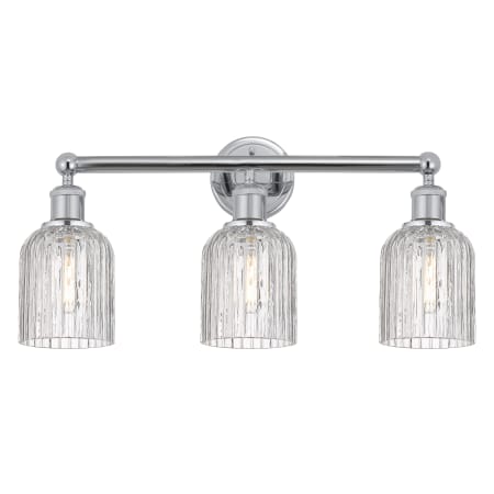 A large image of the Innovations Lighting 616-3W 11 23 Bridal Veil Vanity Polished Chrome