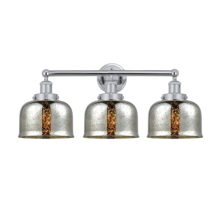 A large image of the Innovations Lighting 616-3W-10-25-L Bell Vanity Polished Chrome / Mercury