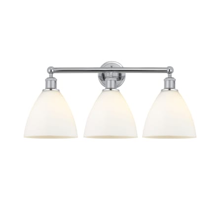 A large image of the Innovations Lighting 616-3W-12-26 Bristol Vanity Polished Chrome / Matte White