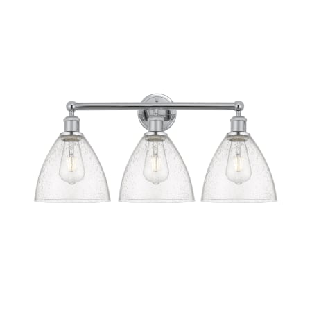 A large image of the Innovations Lighting 616-3W-12-26 Bristol Vanity Polished Chrome / Seedy