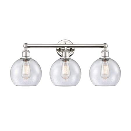 A large image of the Innovations Lighting 616-3W-13-26 Athens Vanity Polished Nickel / Seedy