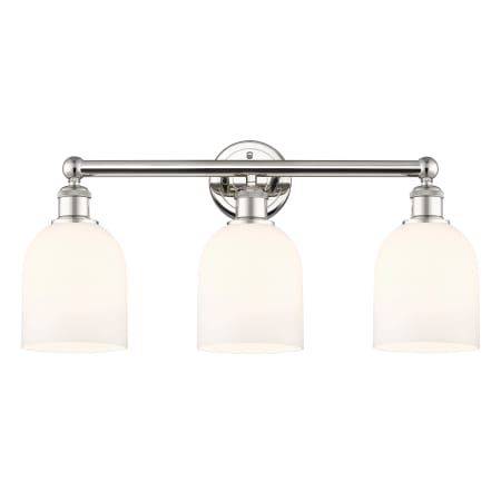 A large image of the Innovations Lighting 616-3W 12 24 Bella Vanity Polished Nickel / Glossy White