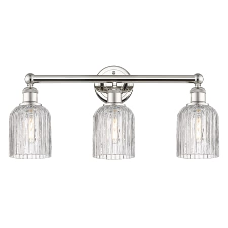 A large image of the Innovations Lighting 616-3W 11 23 Bridal Veil Vanity Polished Nickel