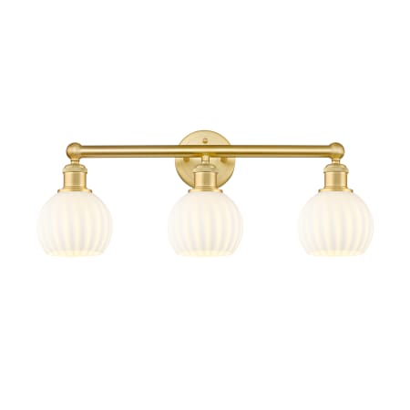 A large image of the Innovations Lighting 616-3W 10 24 White Venetian Vanity Satin Gold